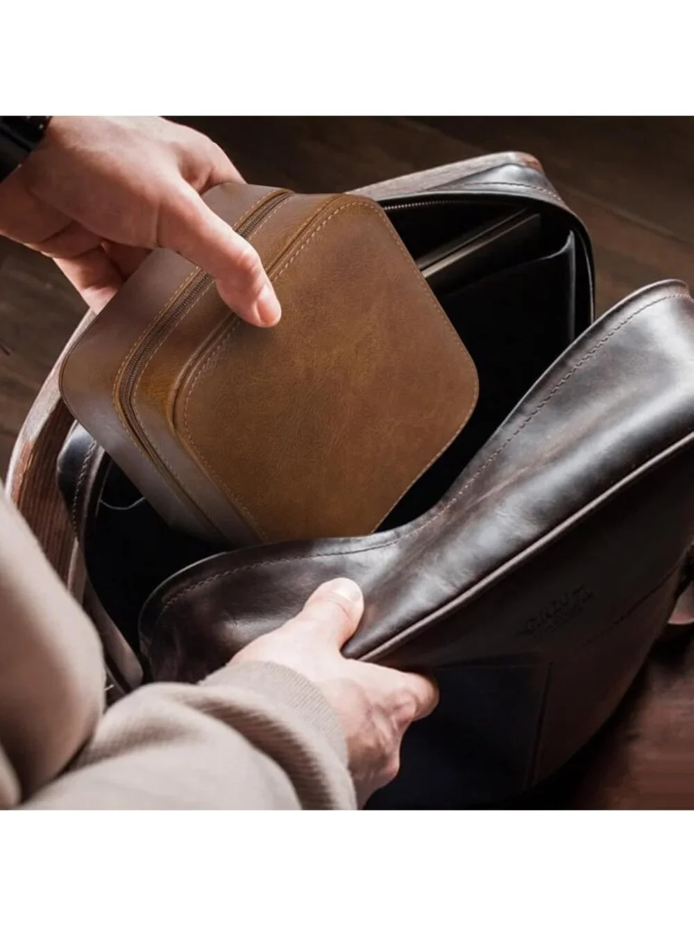 Portable Watch Travel Case for 2 Watches, PU Leather Jewelry Organizer & Storage